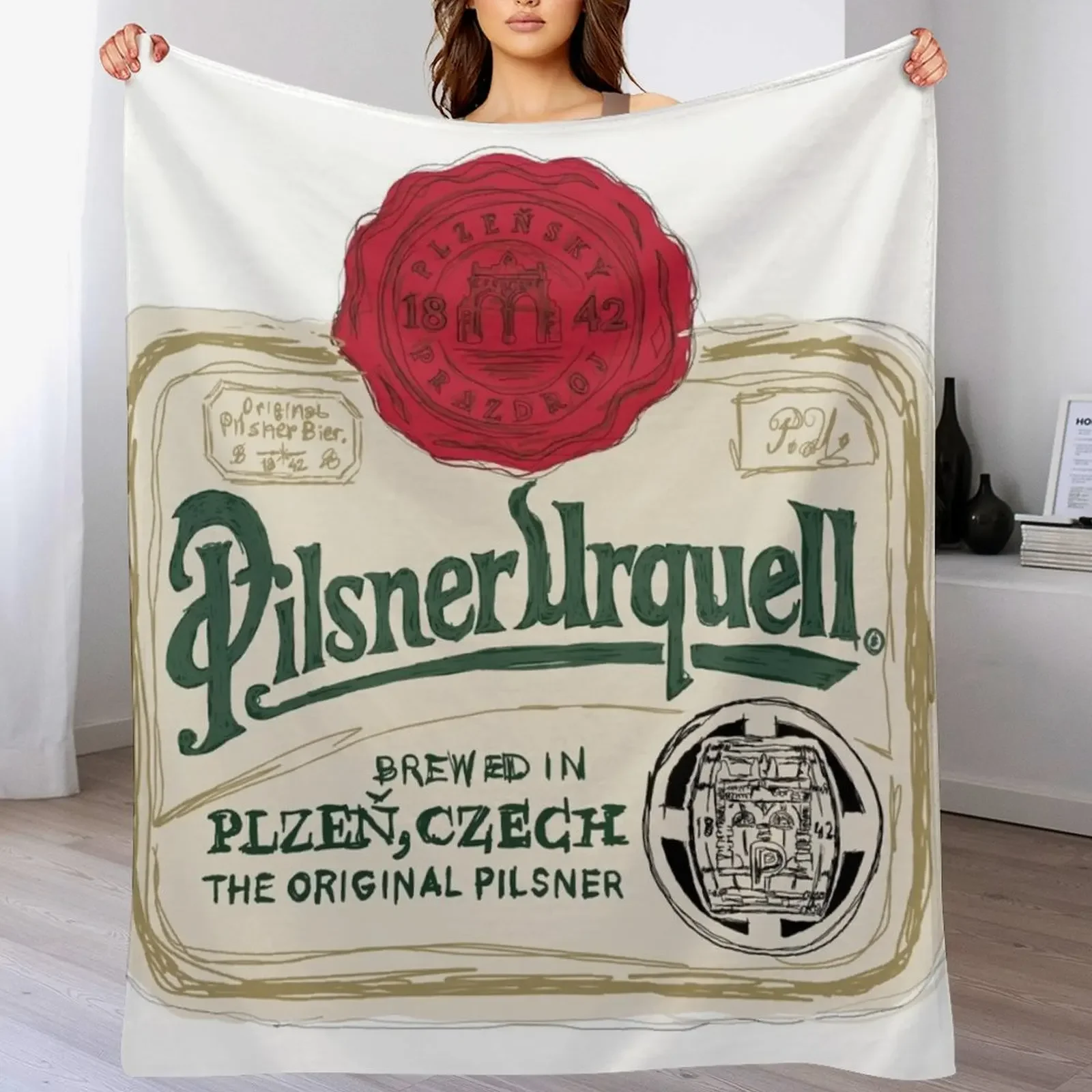 Pilsner Urquell POP Throw Blanket Plush Single Furry for sofa Blankets