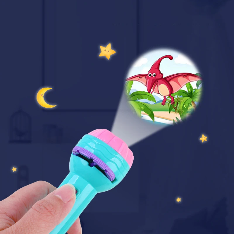 Children's Flashlight Projector Slideshow Baby Animal Projection Lamp Cartoon Pattern Glowing Toys Children's Early Education