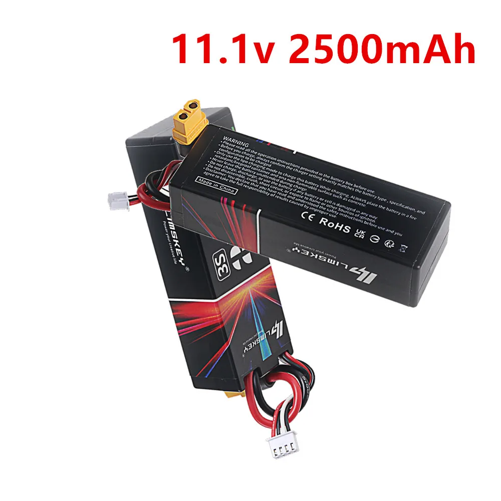 3S Battery 11.1V 2500mAh Deans Plug 60C Hardcase Lipo Battery Max 80C For Remote Control Car Toys FPV Drones with XT60 Connector