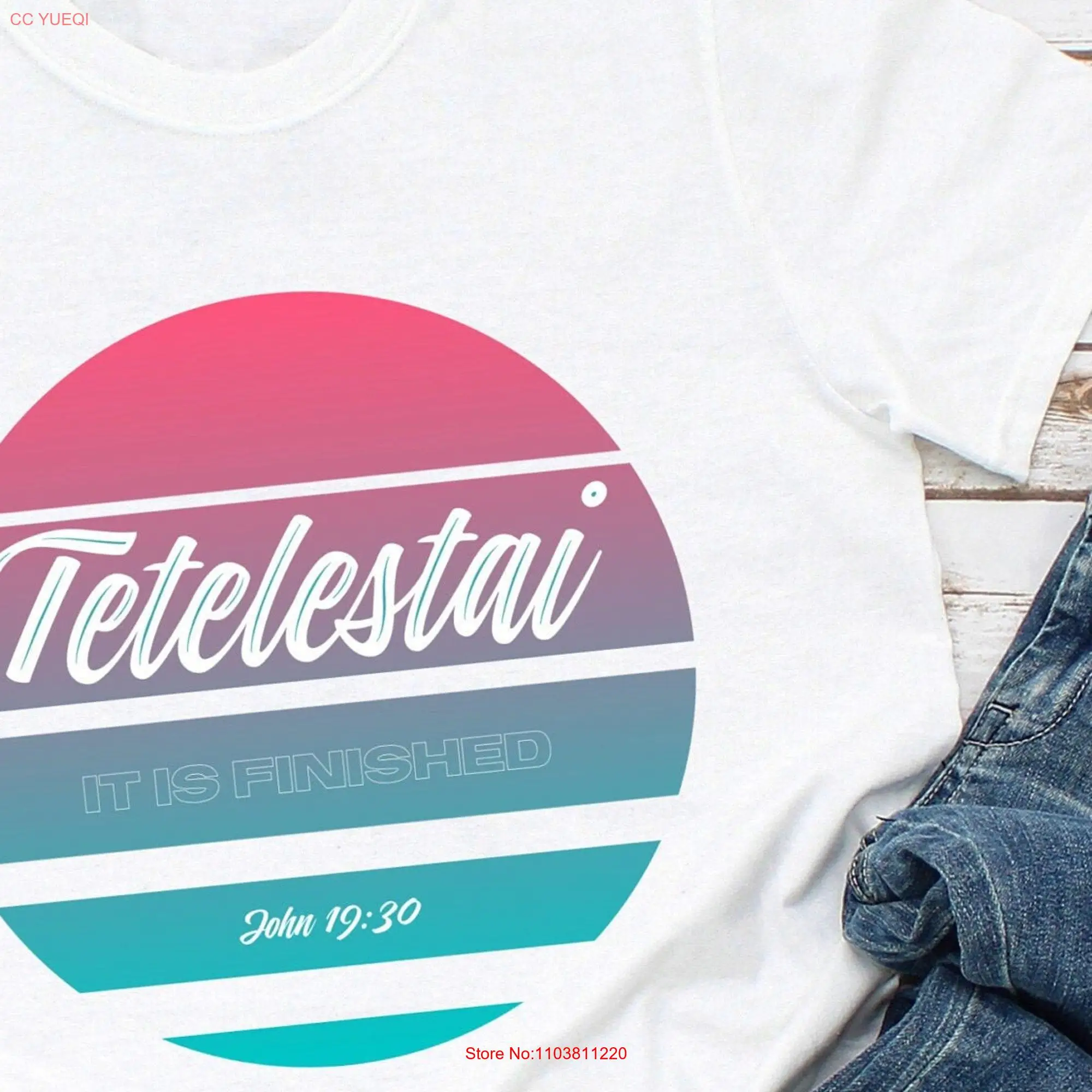 Футболка telestai с длинным или коротким рукавом, с принтом Джона 19, 30 Пасхальная христианская одежда