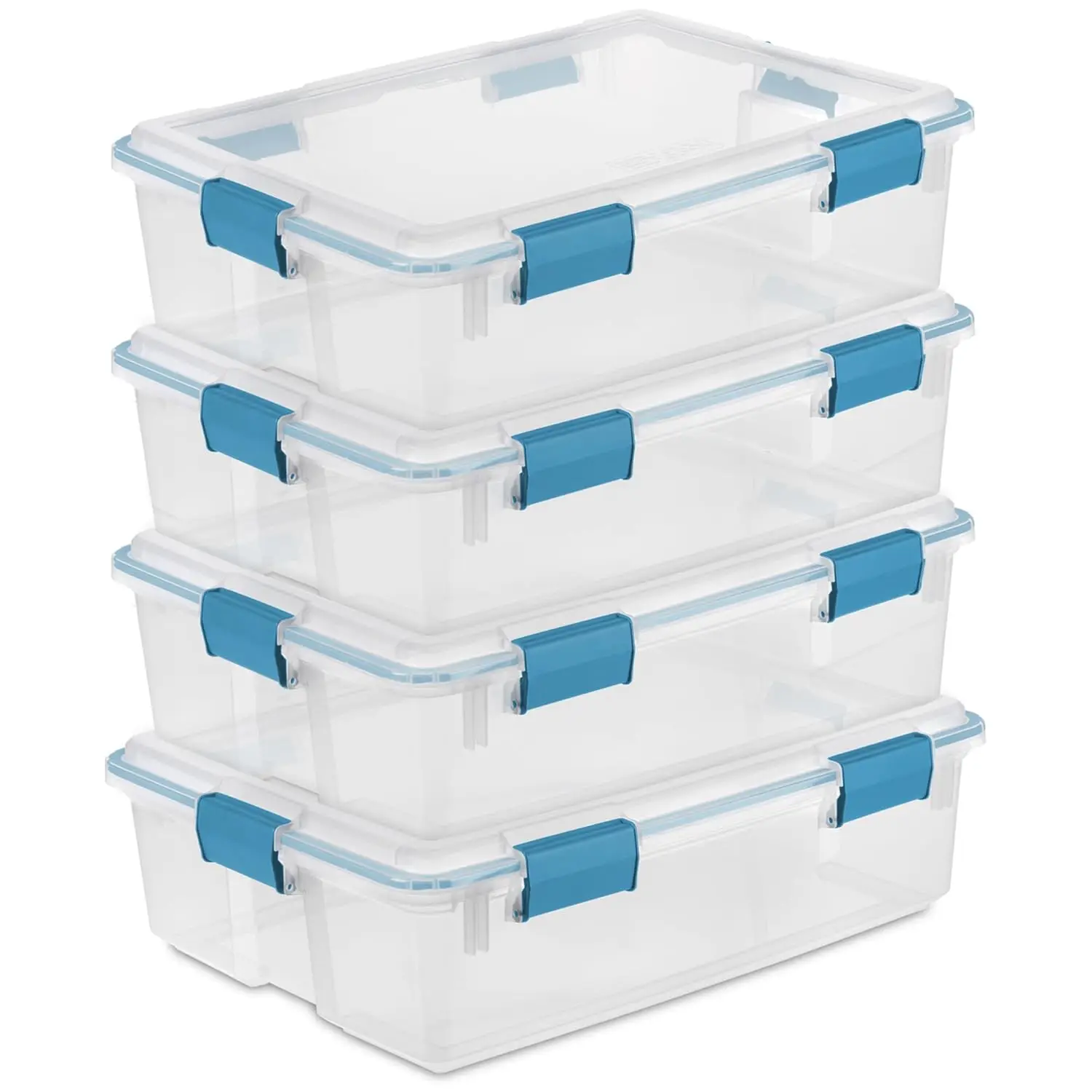 

4-Pack Gasket Box, Home Storage Organizer Bins with Lids, 37 Quart – Stackable Clear Plastic Containers for, Customized