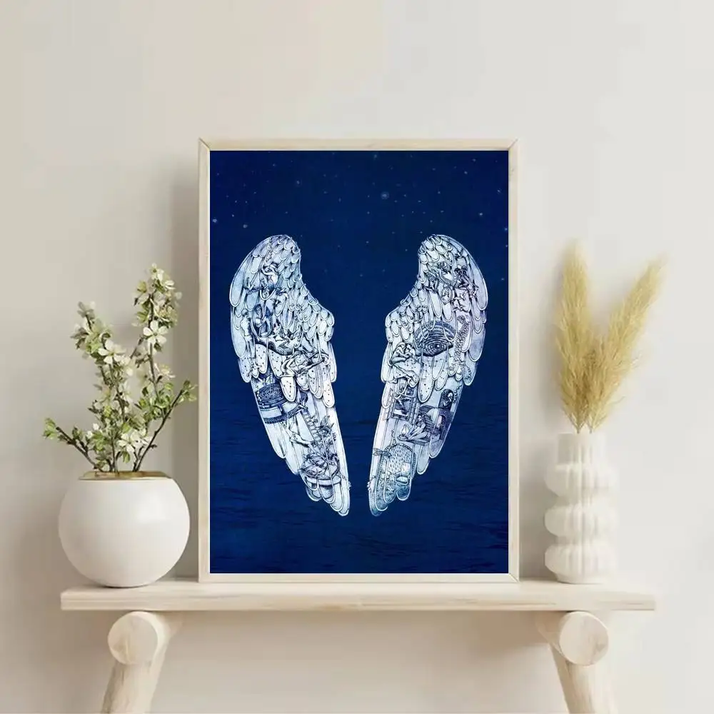 C-Coldplay Britpop Icon Shell Poster Self-adhesive Art Waterproof Paper Sticker Coffee House Bar Room Wall Decor