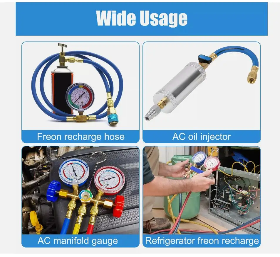 2 قطعة R1234YF إلى R134A طقم محوّل مكيف هواء للسيارات عالية/منخفضة الجانب تحويل موصل سريع محول مقرنة نحاسية
