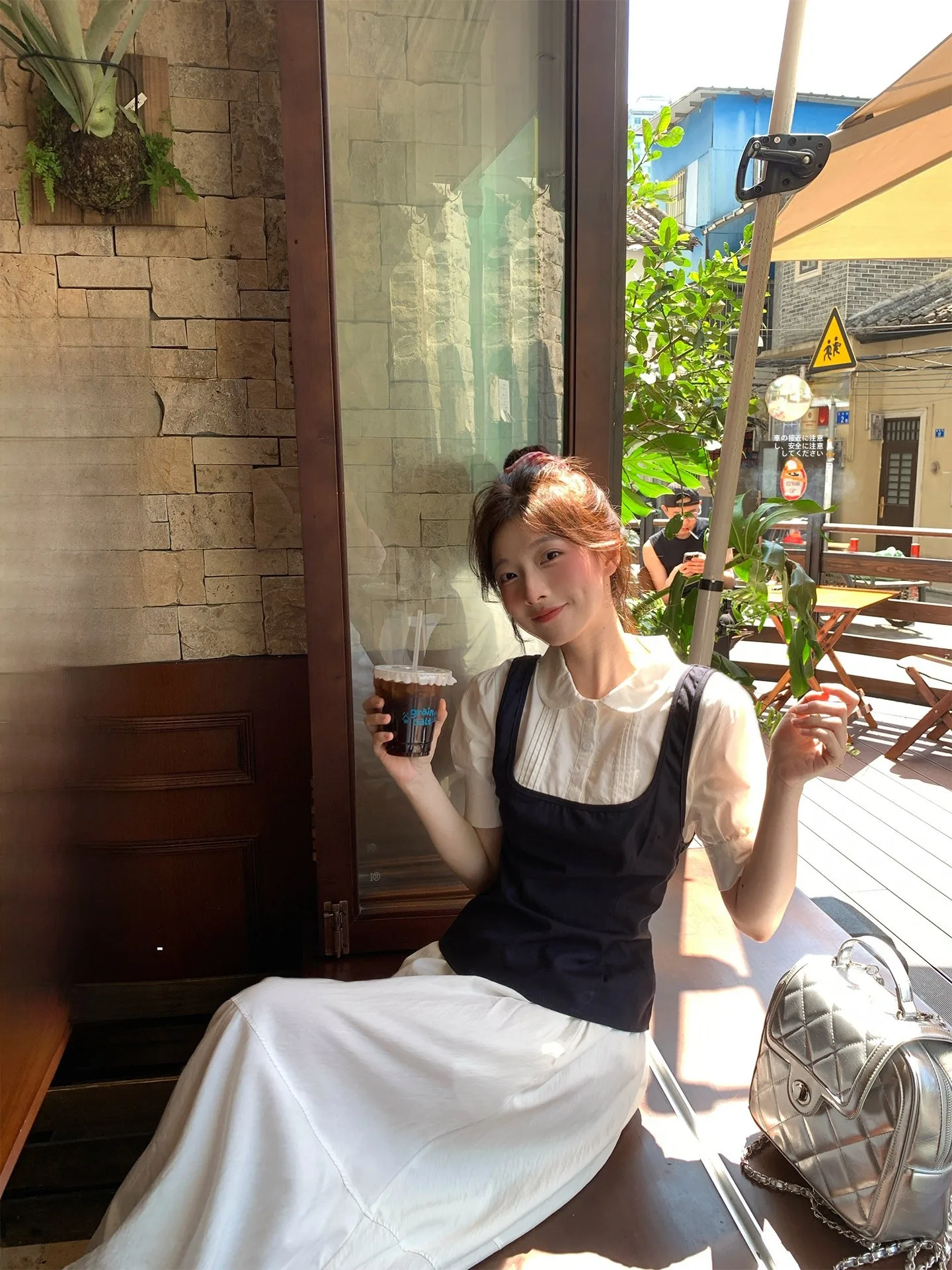 

Рубашка Song Zhengen в корейском стиле, приталенная, с коротким рукавом, женская, летняя, модная, с воротником «кукла», рукавами-фонариками, дышащий топ