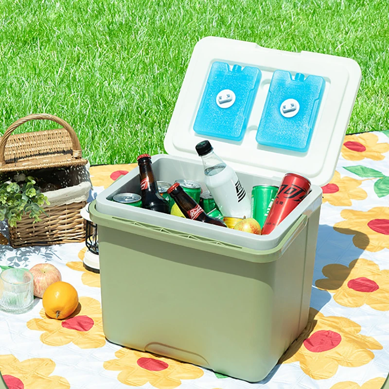 6/9/15/24L 쿨러 박스 휴대용 캠핑 냉장고 대용량 차량용 아이스 버킷 보온 캠핑 BBQ 장비