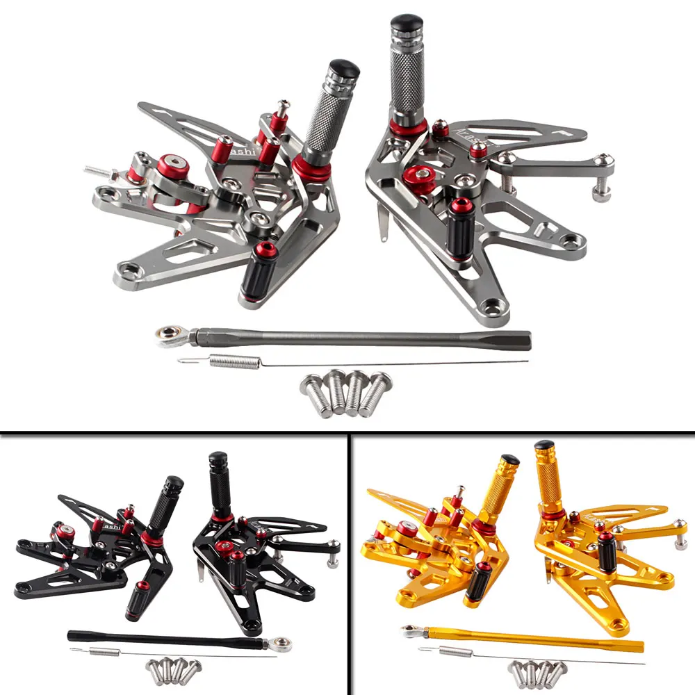 

CNC Aluminum Motorcycle Rearset Rear set Foot pegs Footrest Footpegs For Yamaha YZF R1 2004 2005 2006