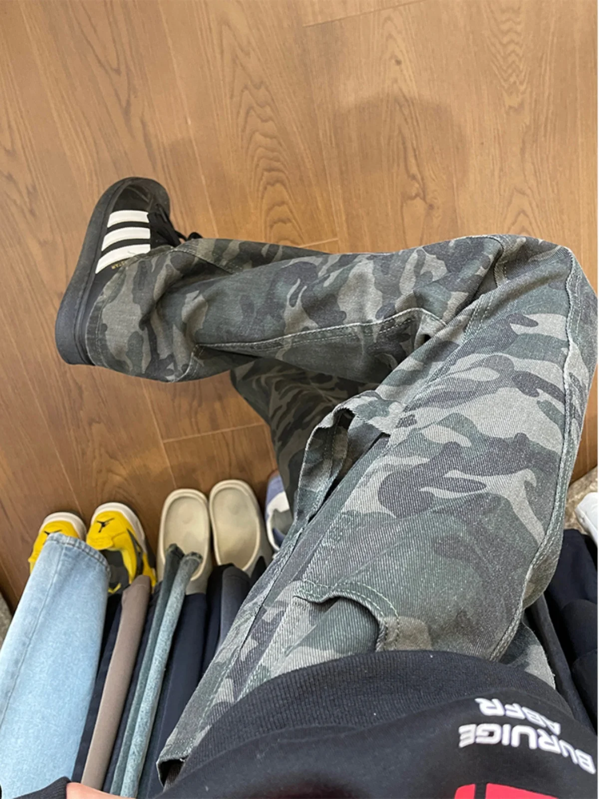 

American Retro Camouflage Work Pants Men's Spring Autumn Loose Straight Leg Jeans Wood Cutting Youthful Vitali Sle Cotton...
