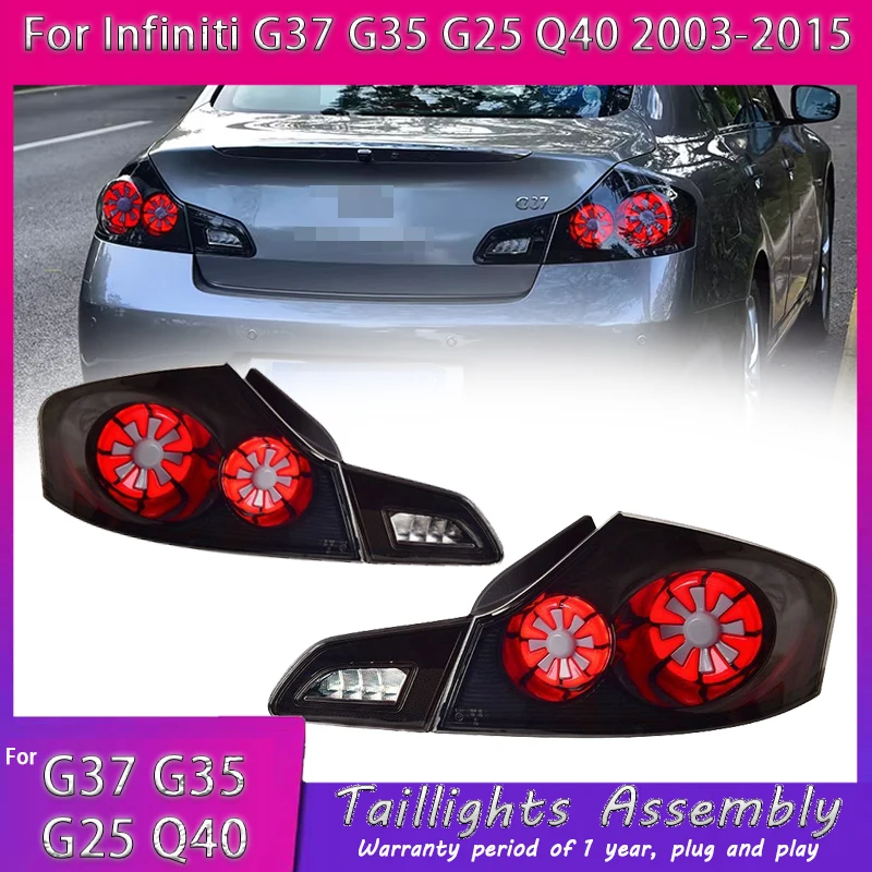

Car LED Taillight For Infiniti 2003-2015 G37 G35 G25 Q40 Rear Running Lamp Brake Reverse Dynamic Turn Signal Car Tail Light