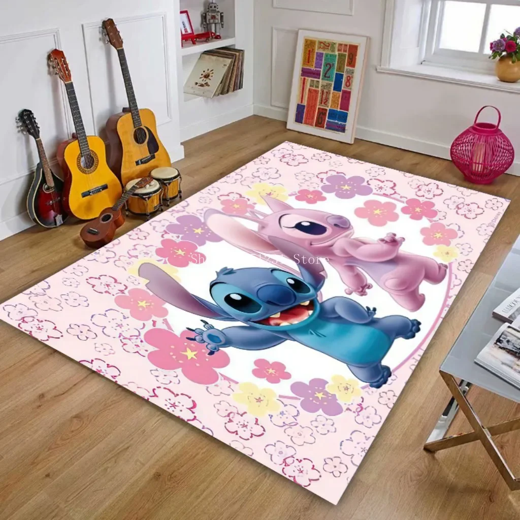 80x160cm Lilo Stitch Kids Playmat tappeto lavabile tappeto per soggiorno stampa moderna tappeto da pavimento geometrico tappeto ragazzi ragazze