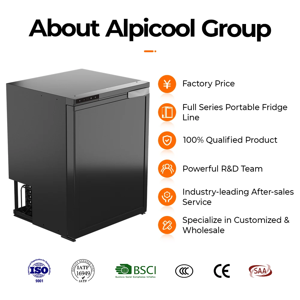 Alpicool CR90 90L LG Compressor RV Compact Mini Car Fridge Freezer 12v Car Fridge Dual Use Cooler Portable Car Refrigerator