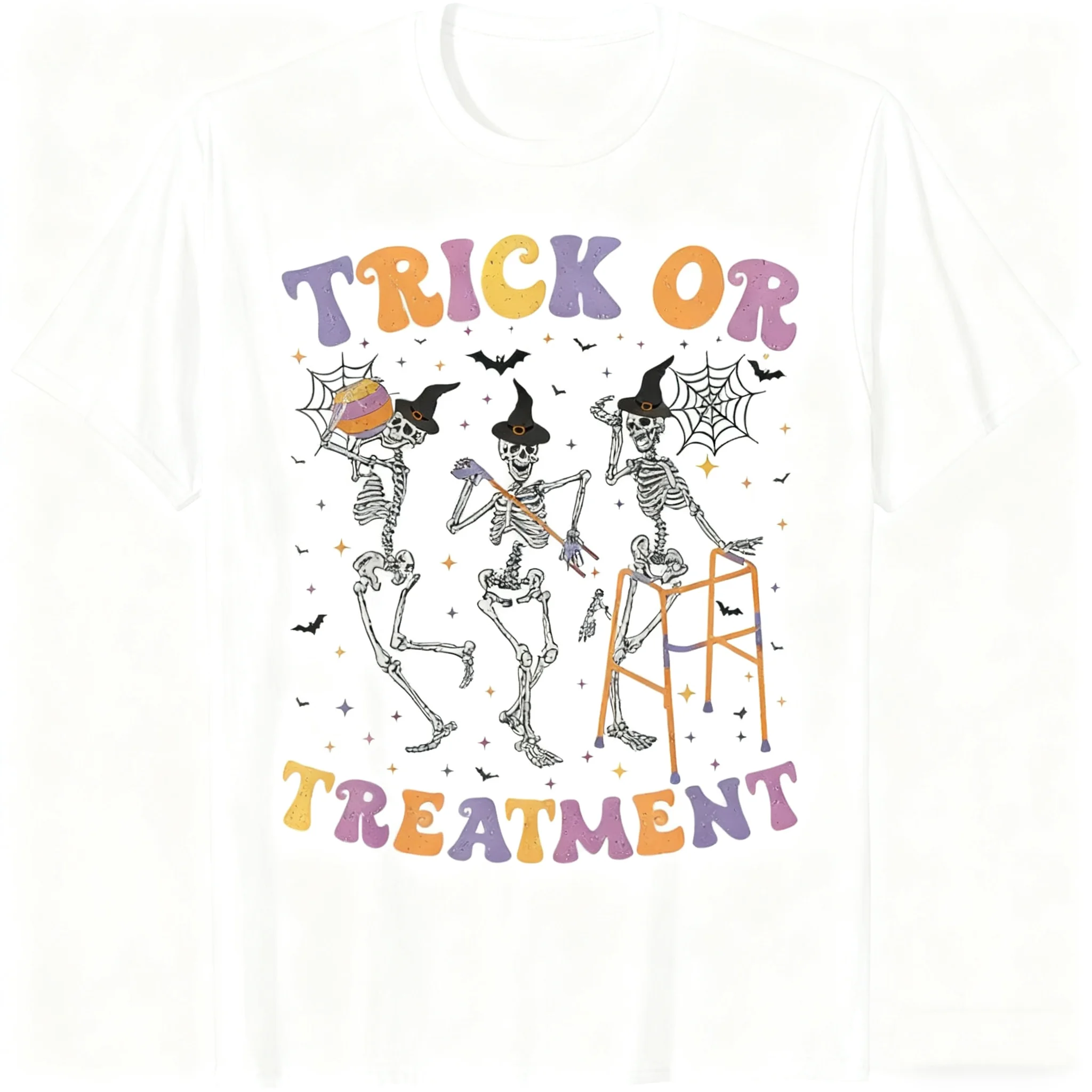Halloween Graphic Print Summer Autumn Winter Men's and Women's Short Sleeved T-shirts Casual Loose Outdoor Street Fashion