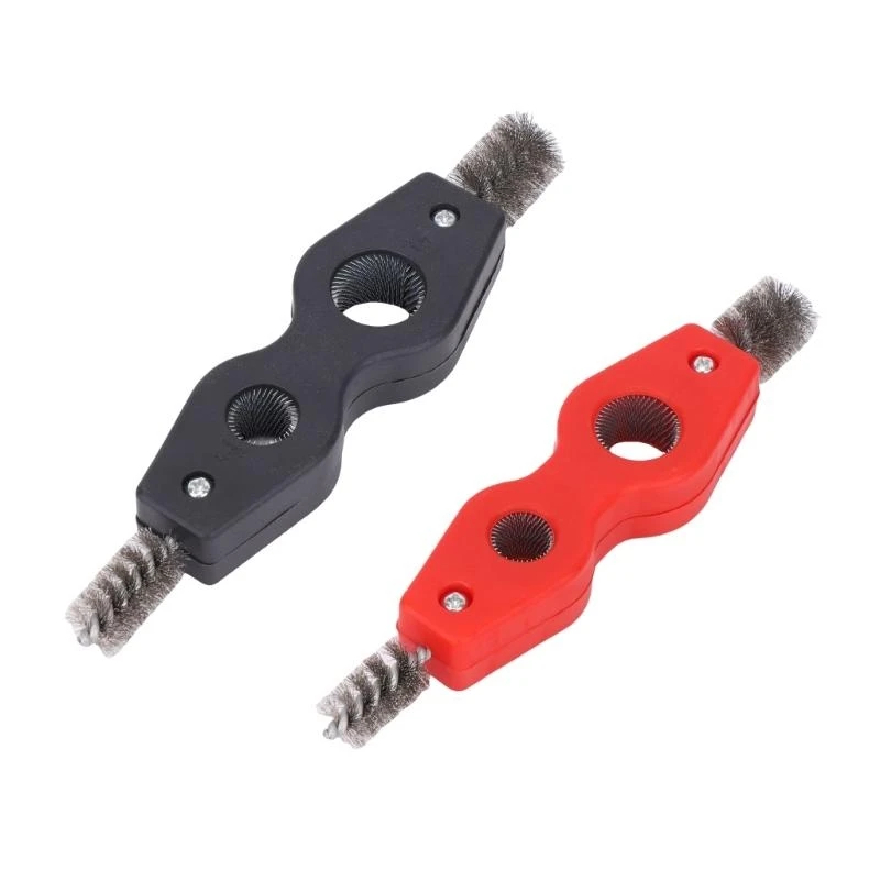 

1/2in & 3/4in Wire Brush Copper Pipe Cleaner Inner Outer Thread Cleaner Plumber Brush Cleaning Tool for Brazing Plumbing