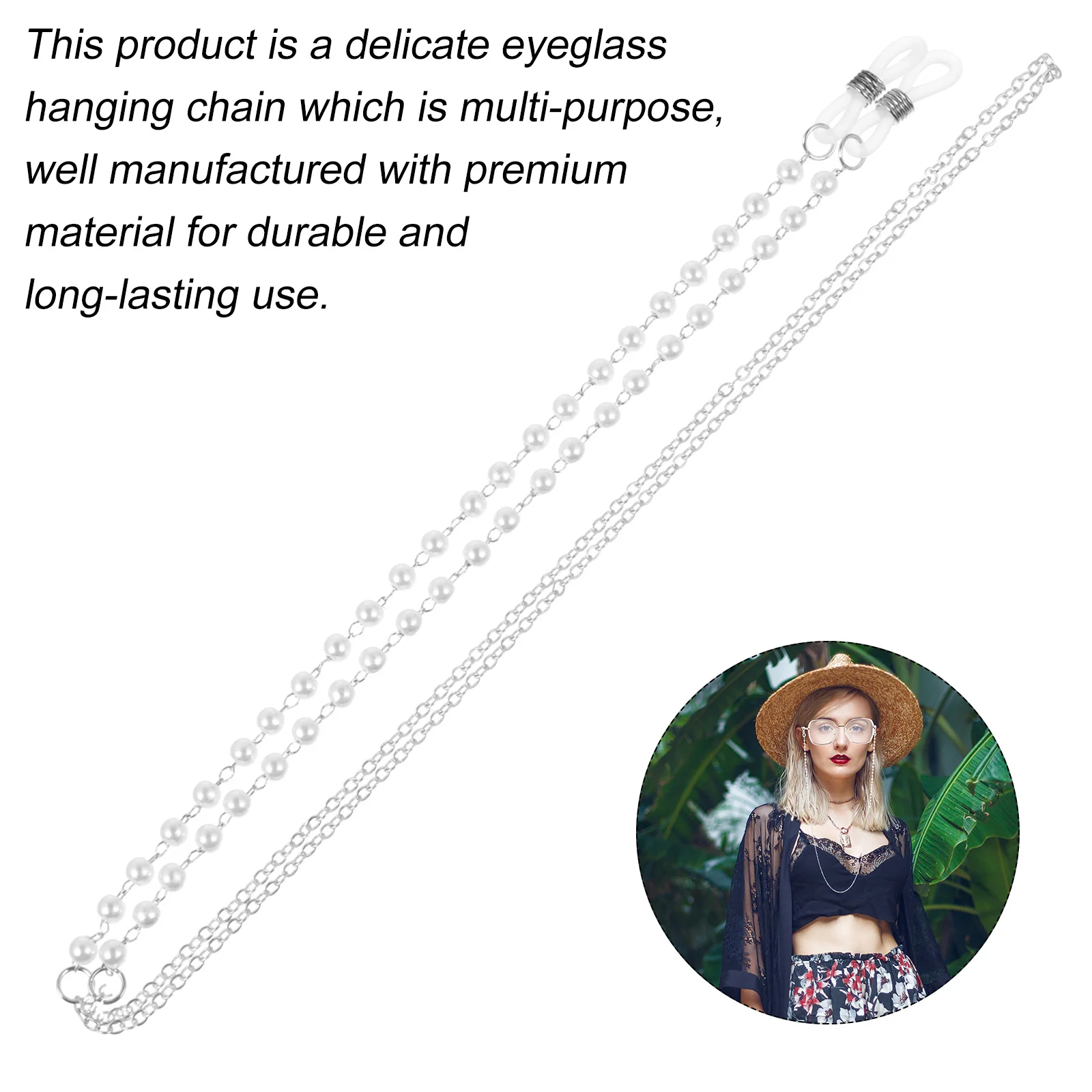 

2pcs Eyeglass Chain Pearl Bead Glasses Strap Holder For Eyewear Retainer Mask Chain Sunglasses Necklace Accessory