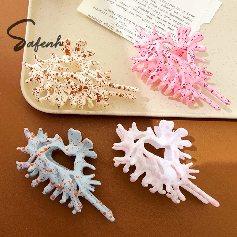 Y2K Conch Hair Claw Ins Style Hair Clip Fashion Liquid Metal Shark Clips For Girls Women Headwear Hair Accessories