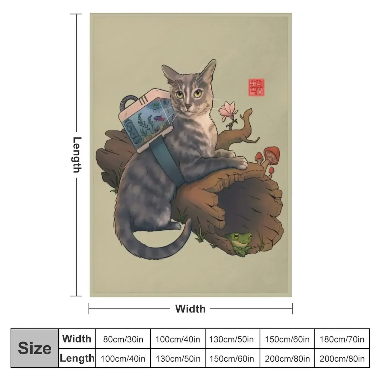 Cat and Betta Fish Nature Adventure Throw Blanket Decorative Sofa Tourist blankets and throws Polar Blankets