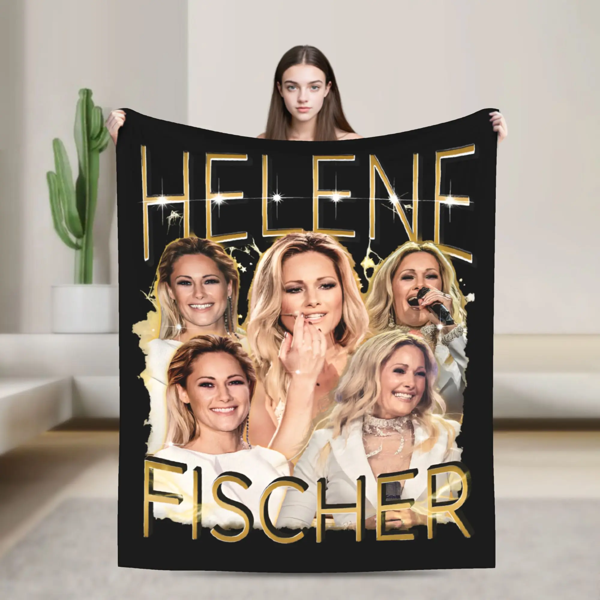Helene Fischer German Singer Plush Blanket Kids  Flannel Throw Blanket For Living Room Super Soft Design Quality Bedspread