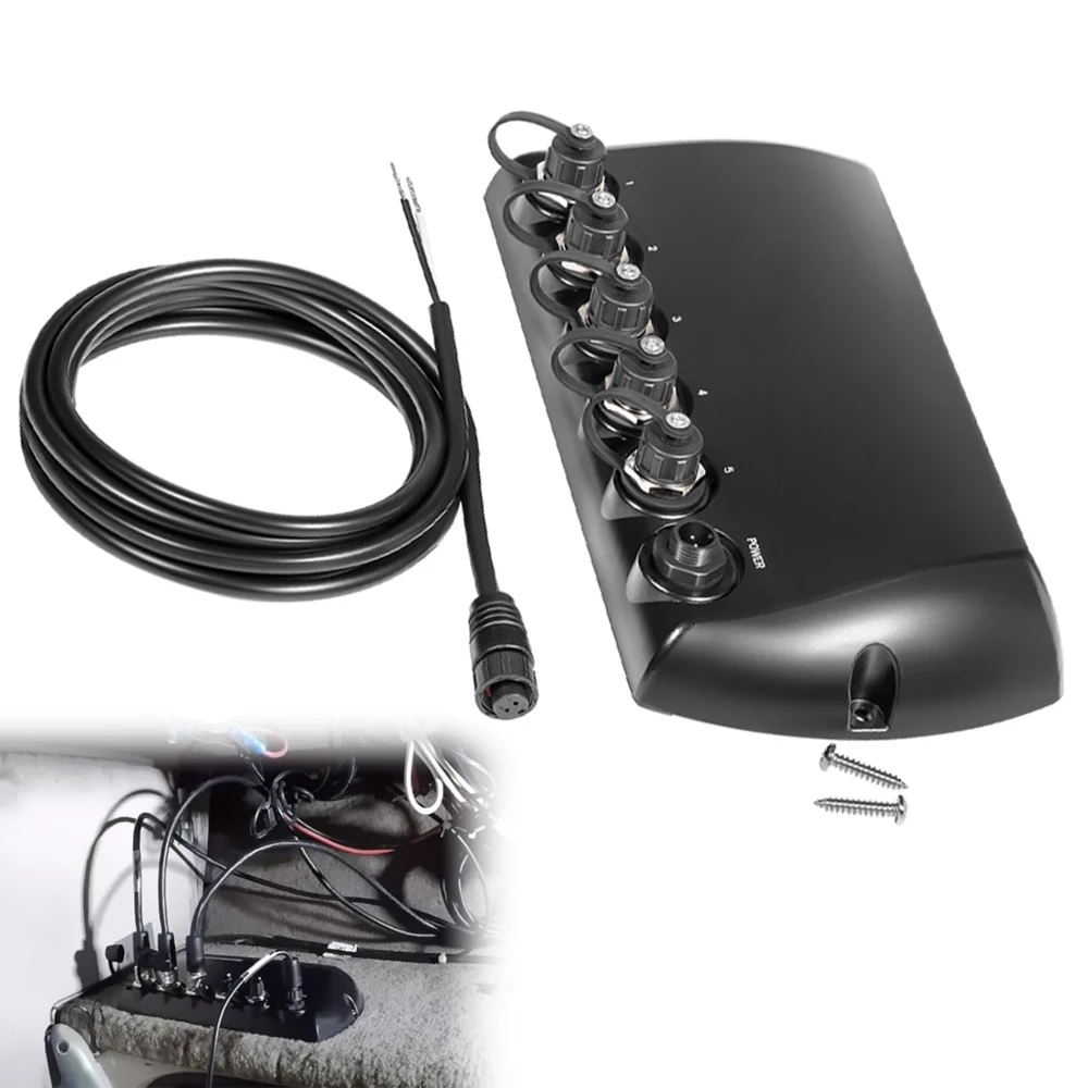 408450-1 5 Port Ethernet Switch, Replacement for Humminbird AS ETH 5PXG Network Switch Hub Waterproof for All Helix 7/8/9/10/12