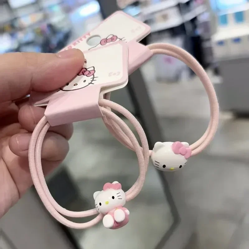 Miniso Hello Kitty Cute Hair Ring Fashion  Clip Accessories Pink Women's  Pretty Long Hair Available Ornaments 18+