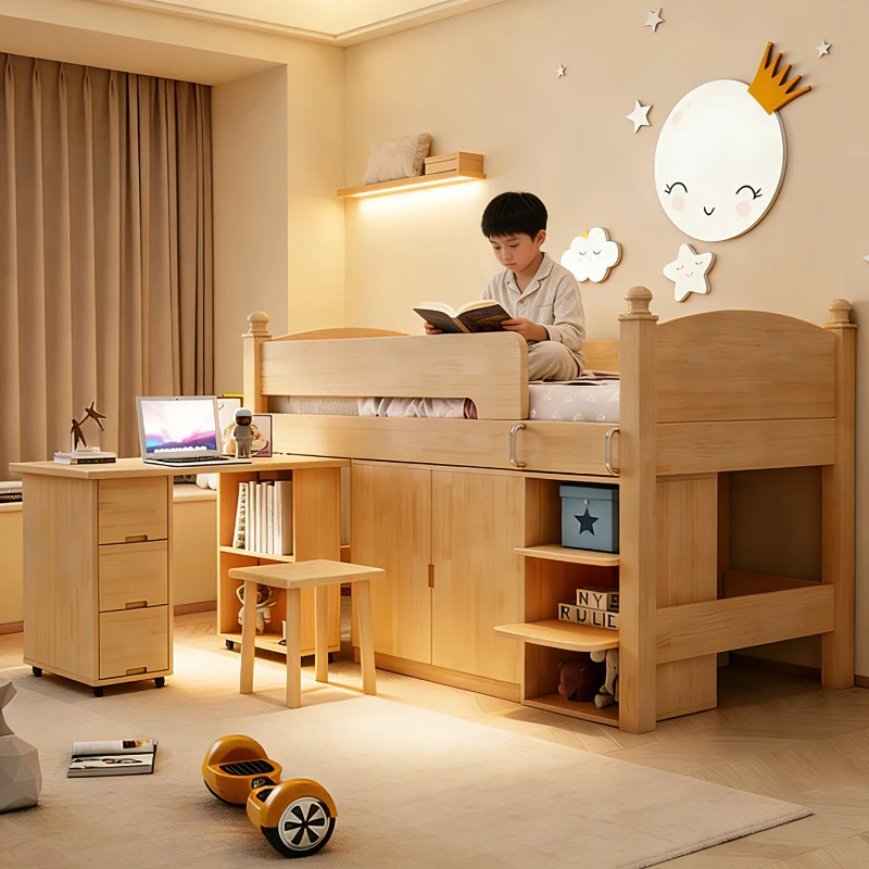 

Детская кровать из массива дерева, многофункциональная кровать для мальчиков и девочек