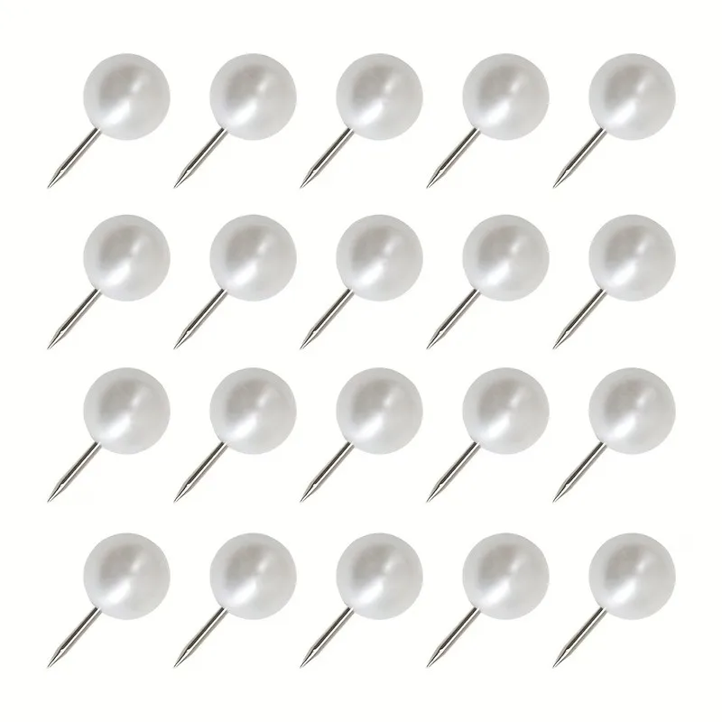 Imitation Pearl Thumb Tacks 171 pcs, Elegant Decorative Look, Sharp Steel Pin Point, for Photo Wall Pinning