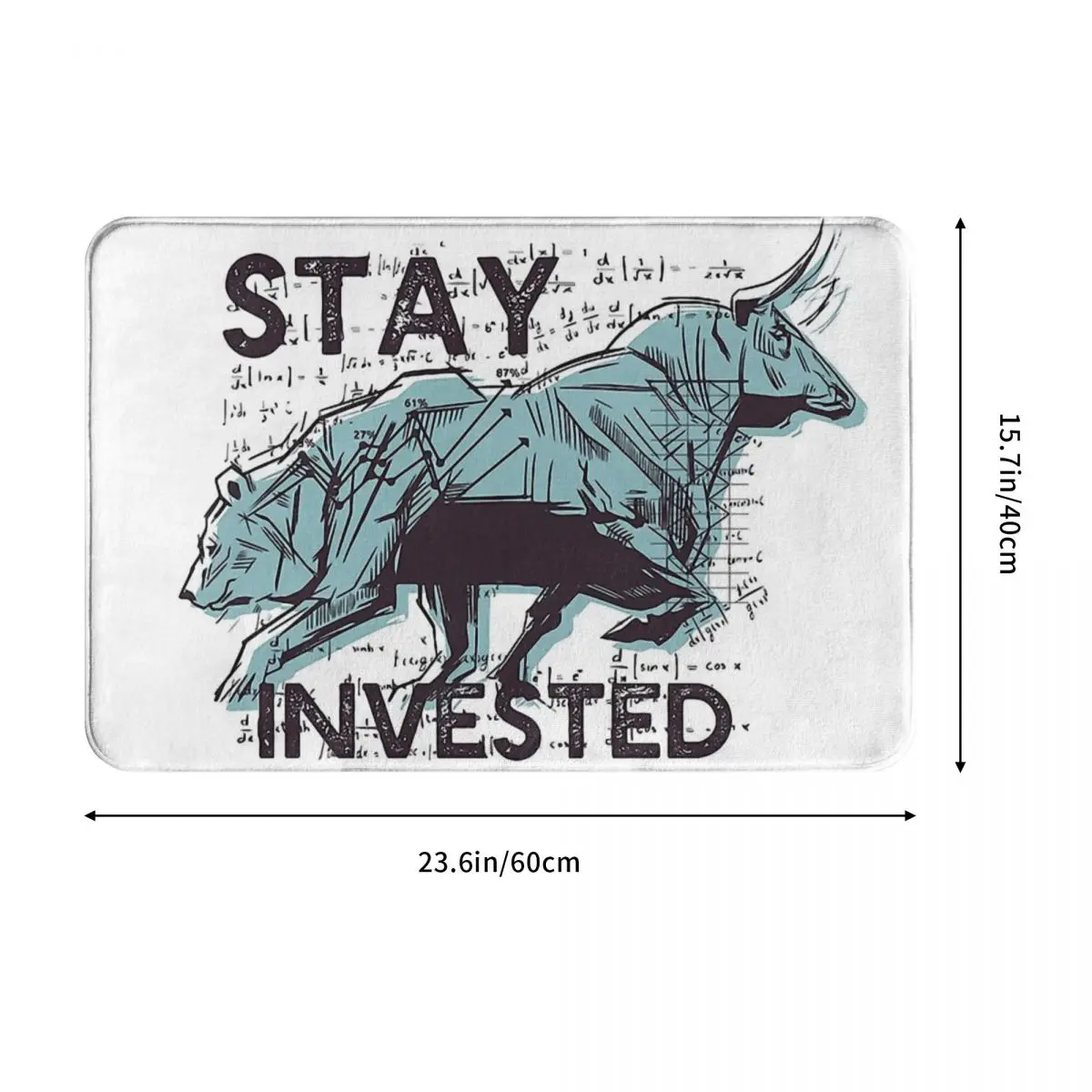 Bitcoin Crypto Miners Meme Doormat Kitchen Mat Stock Market Bear Bull Stay Invested Hallway Carpet Entrance Door Rug Home