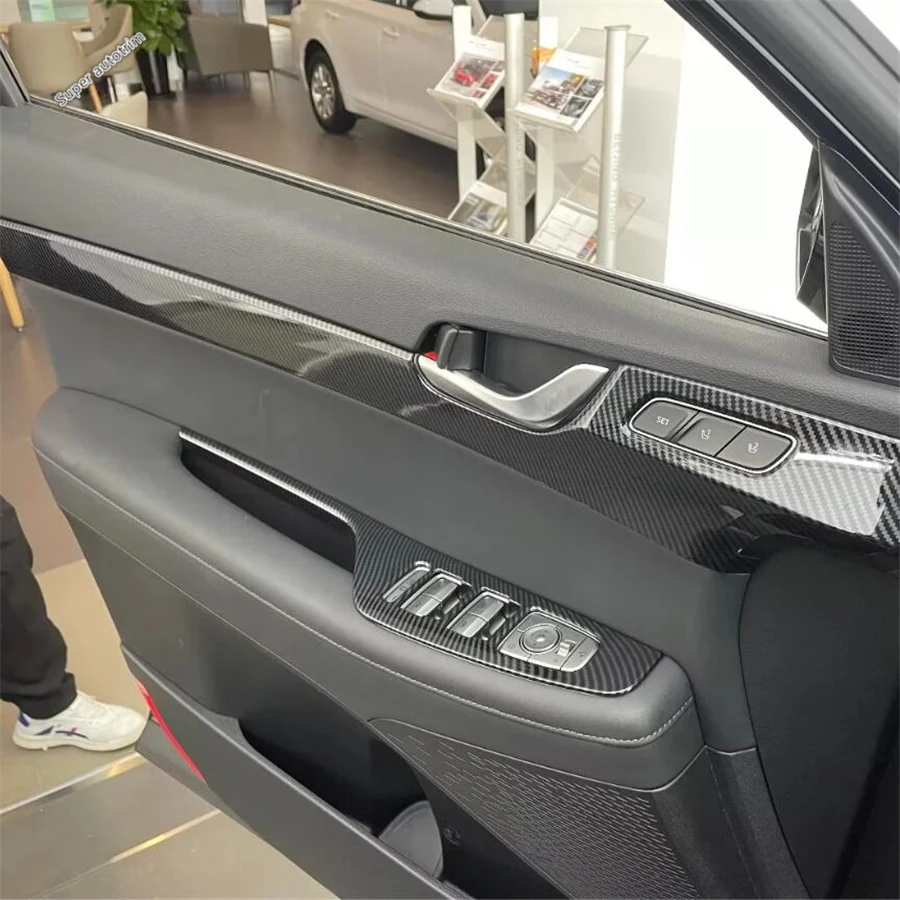 

Carbon Fiber Style Accessories Dashboard Air Conditon Vent Cover Trim Head Light Switch Panel Fit For Hyundai Palisade 2020-2023