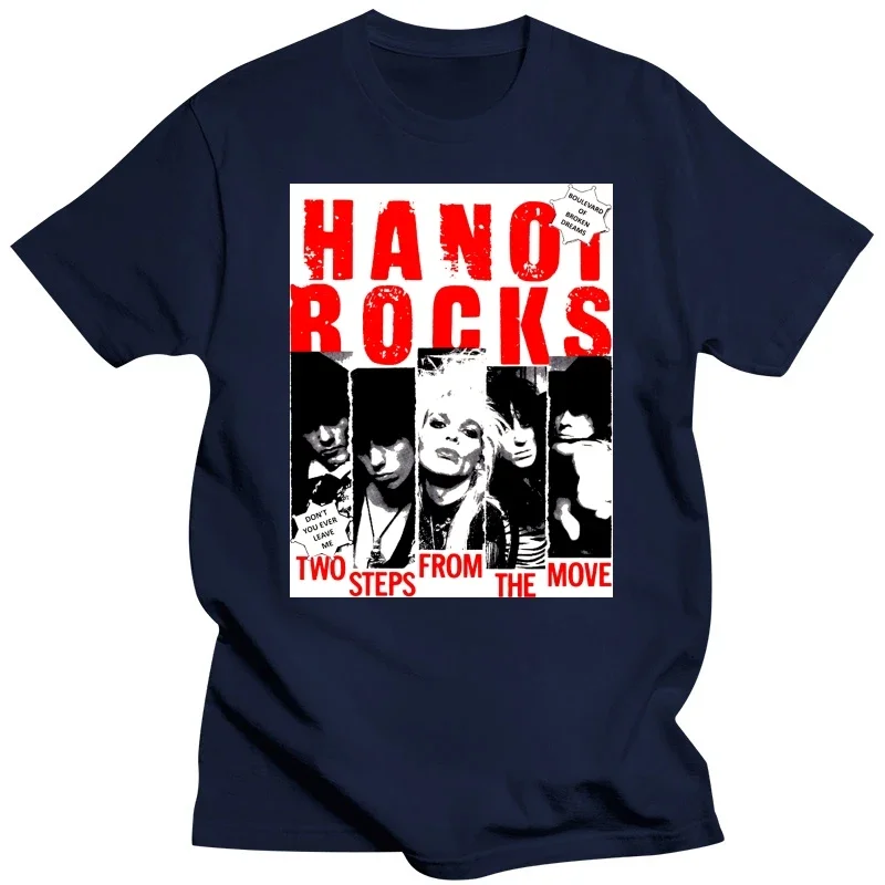 New fashion heavyweight Hot Sale vintage Summer Round Collar streetwea Cartoon anime clothes Hanoi Rocks Two Steps Men's T Shirt