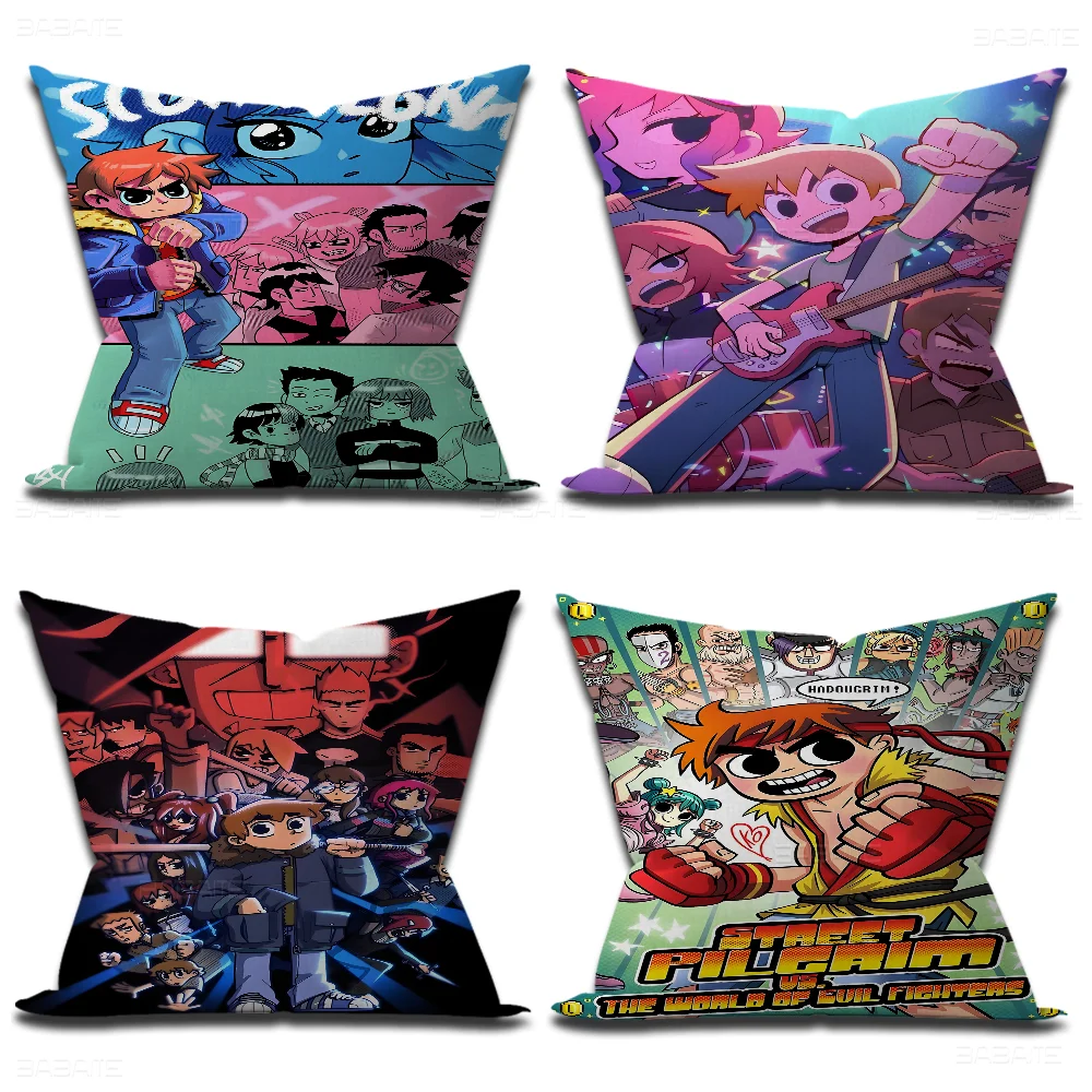 Cartoon Scott Pilgrim Pillow Anime Pillow Sofa Bed Head Pillow Cover Cushion Cover 45x45 Cm Fashion