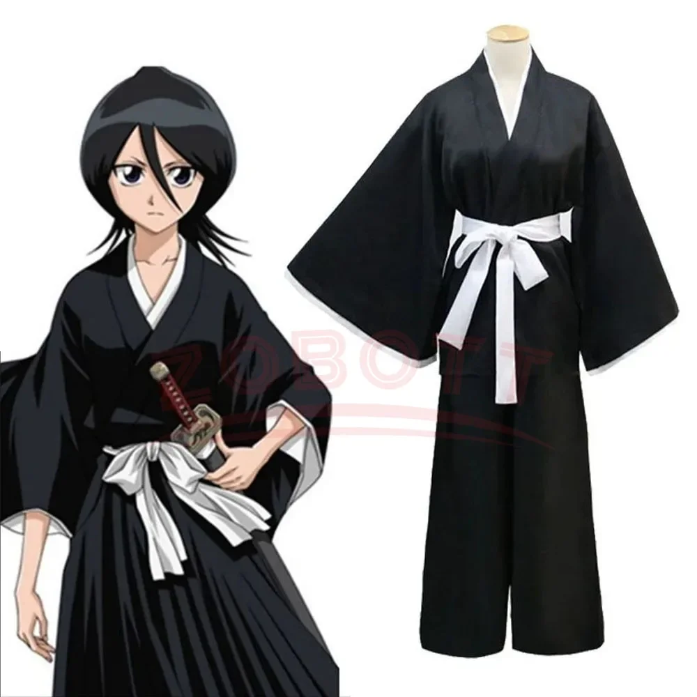 Anime Bleach Kuchiki Rukia Cosplay Kostüme Kurosaki Ichigo Die Pa Soul Society Shinigami Kimono Outfit Tausendjähriger Blutkrieg