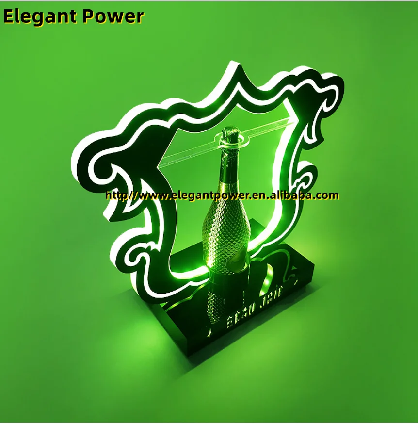 High-End Bespoke LED Bottle Display RackCustomized Logo Bottle Presenter Led Liquor Rack Holder Glorifier Display For Bar Club