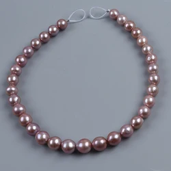 11-13mm natural purple round edison pearl loose strand necklace