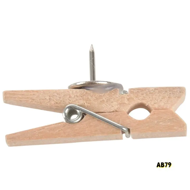 Кнопки с деревянными зажимами, канцелярские кнопки, канцелярские кнопки, креативные скрепки для бумаг с булавками, натуральный цвет, 100 шт.