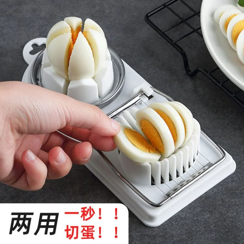 Multifunctional Egg Slicers Stainless Steel Slicer Fancy Splitter Egg Cutting Tool Home Two In One Egg Cutter Kitchen Gadgets