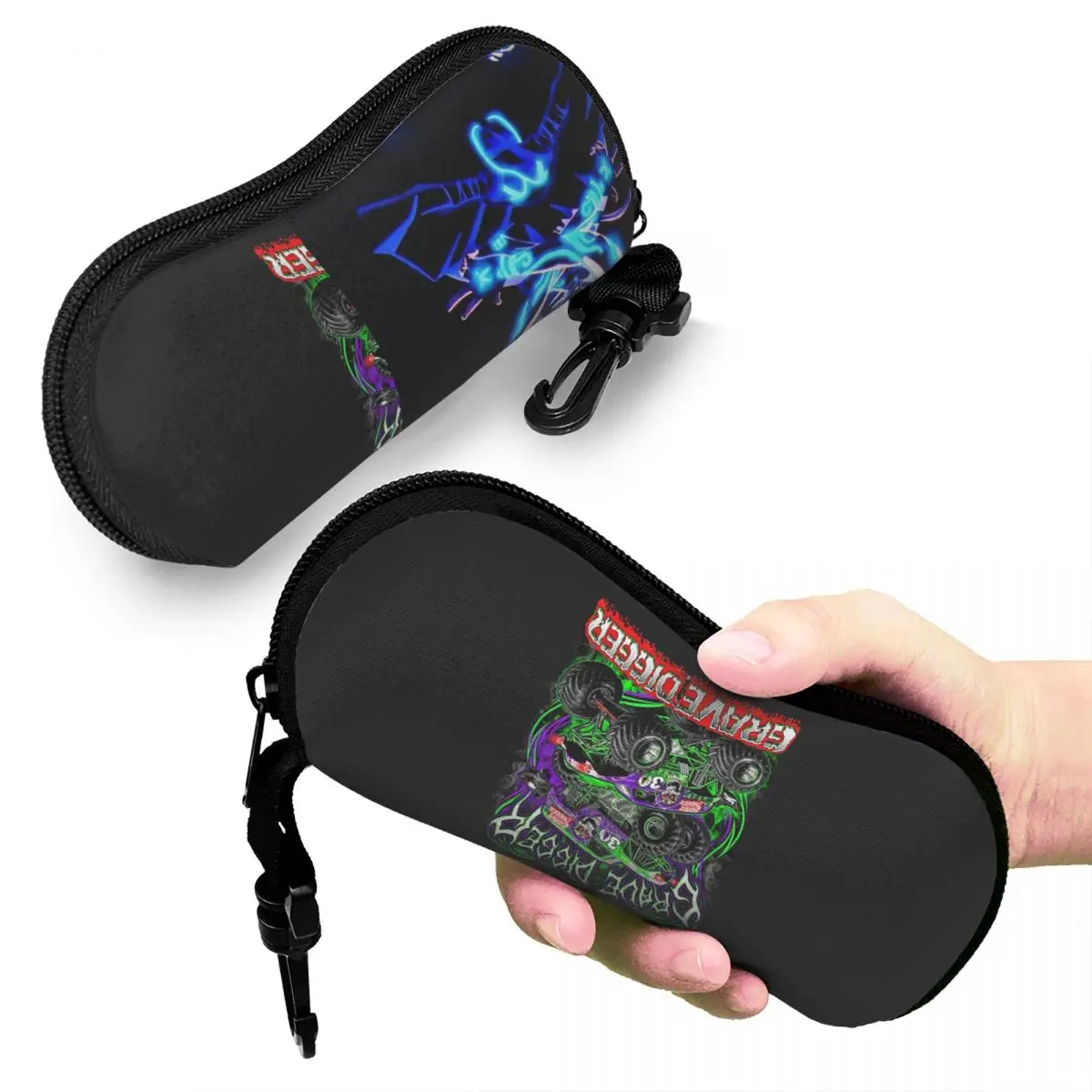 

Monster Jam Grave Digger Monster Truck Shell Glasses Case Protector Sunglasses Box Women Men Soft Eyeglass Bag Pouch