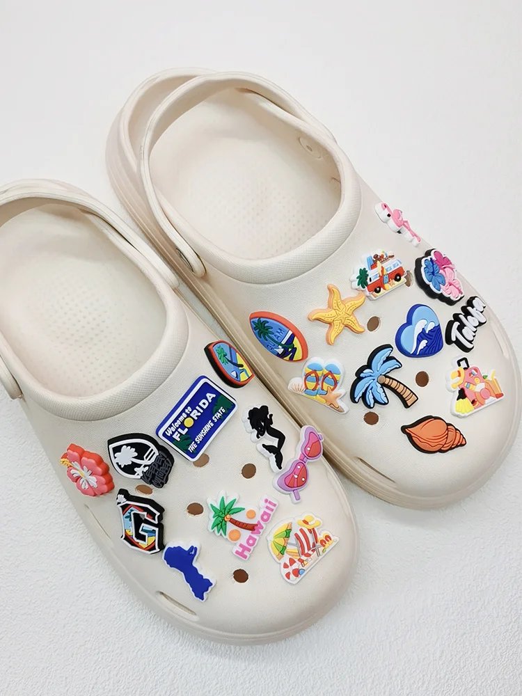 Colorful Beach Holiday Shoe Charms PVC Buckle Accessories Adult Children Shoes Decorations Clog Shoes Ornaments Diy Party Decor