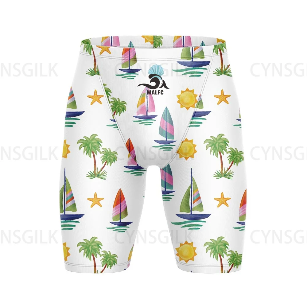 

Summer New Swimming Trunks Pool Lycra Beach Surf Diving Pants Men's Swim Jammer Swimsuit Shorts Athletic Training Short Swimwear