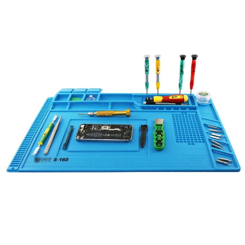 

Repair Pad Insulation Heat-Resistant Soldering Station Silicon Soldering Mat Work Pad Desk Platform for BGA Soldering Station