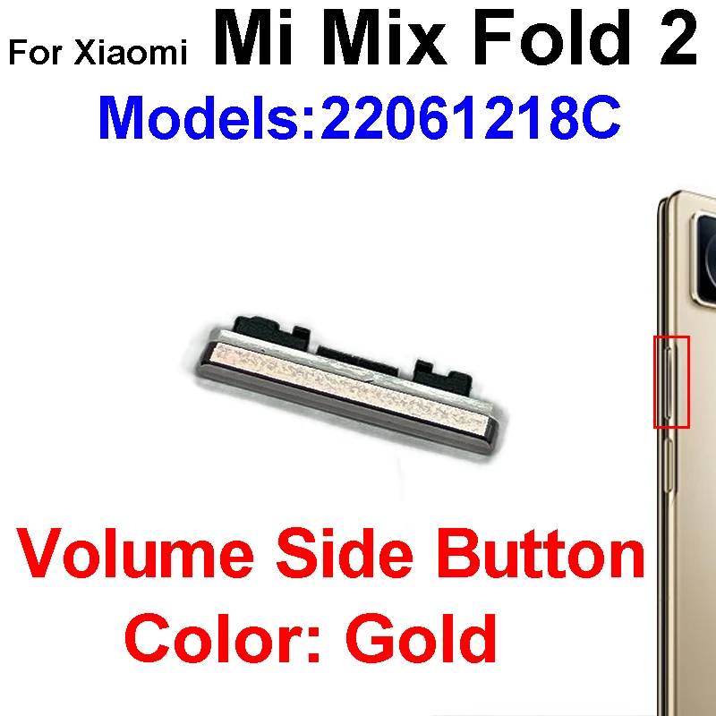 

Регулировка громкости вверх/вниз, боковая кнопка звука для Xiaomi Mix Fold Mix Fold 2, боковые клавиши звука, запасные части