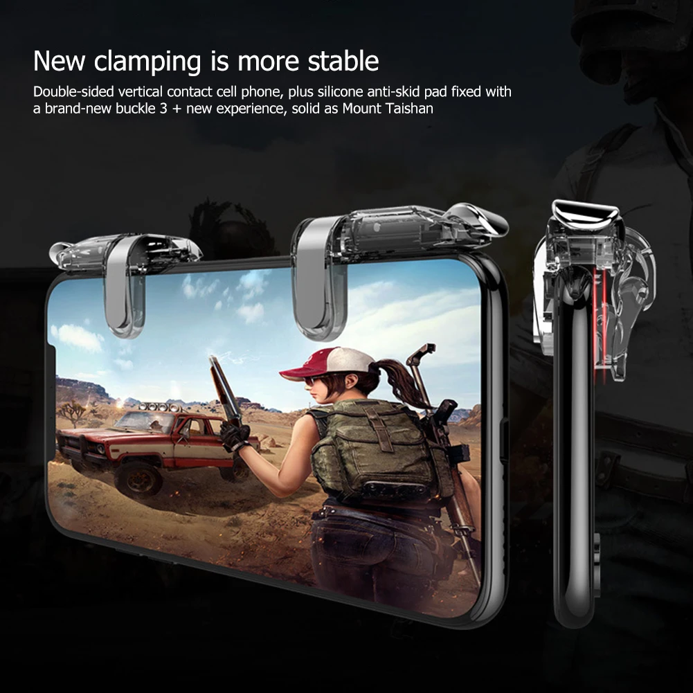 PUBG 컨트롤러 조이스틱 버튼 용 2 Pcs 모바일 게임 트리거 Iphone 안드로이드 스마트 폰용 모바일 조이스틱 트리거