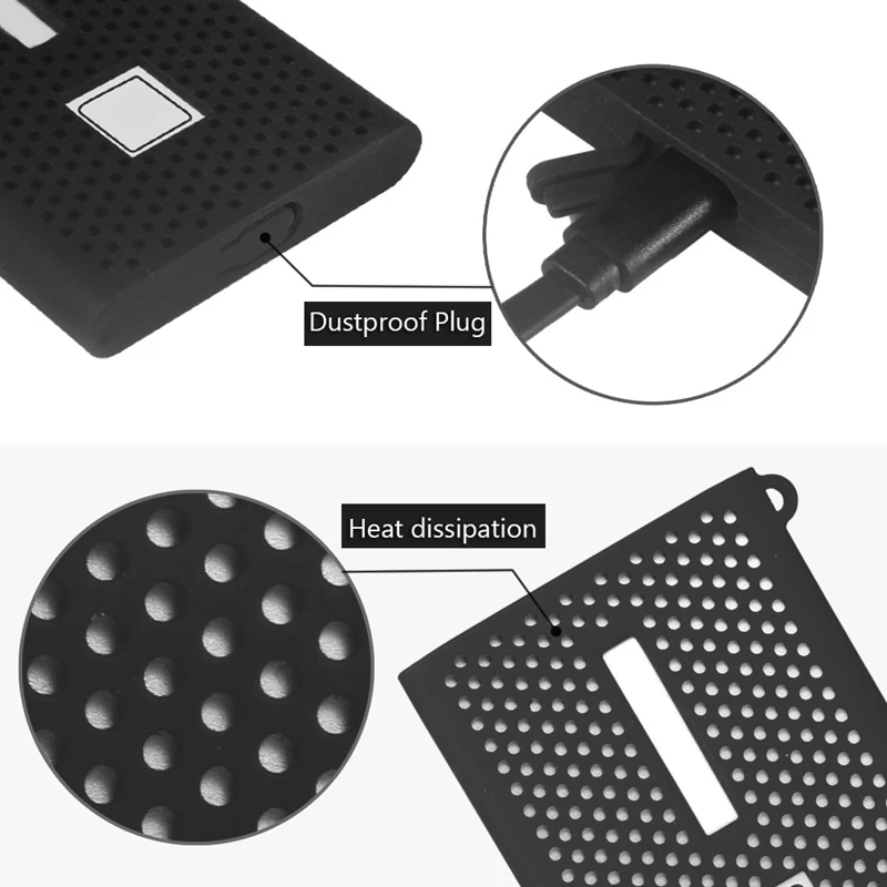 Storage Travel Case Silicone Protective Cover For Samsung T7 Press Portable SSD External Solid State Drives