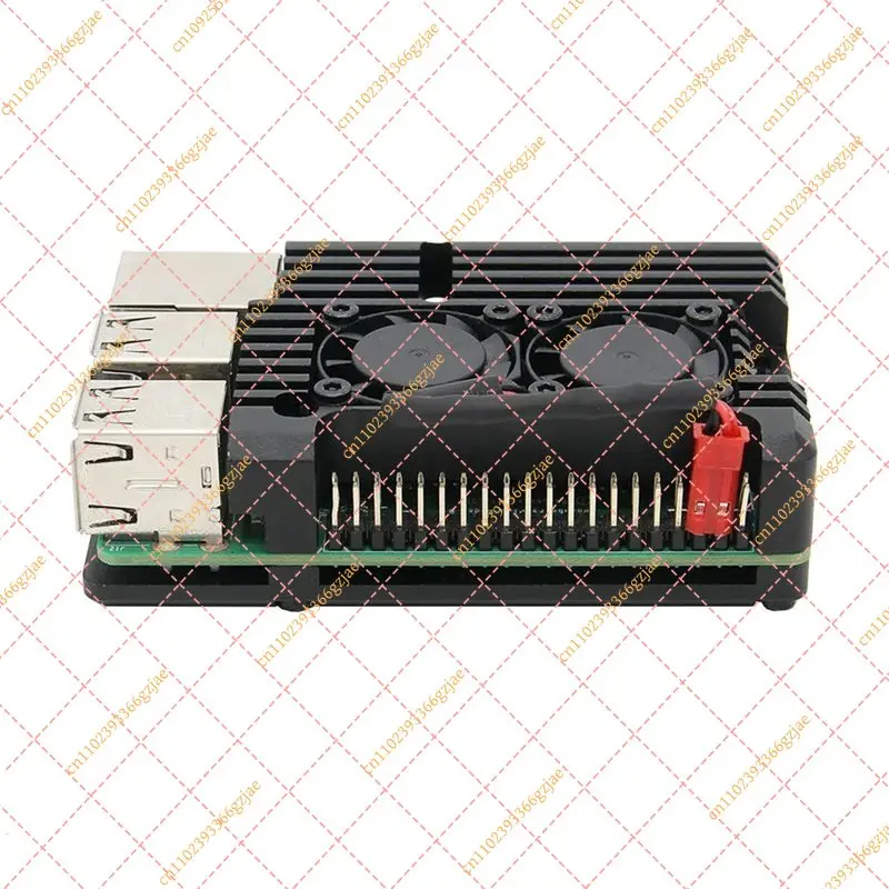 FY XB-Aluminum Case Shell Enclosure For Raspberry Pi 3 Model B 3B Plus With Dual Fan Heat Sink