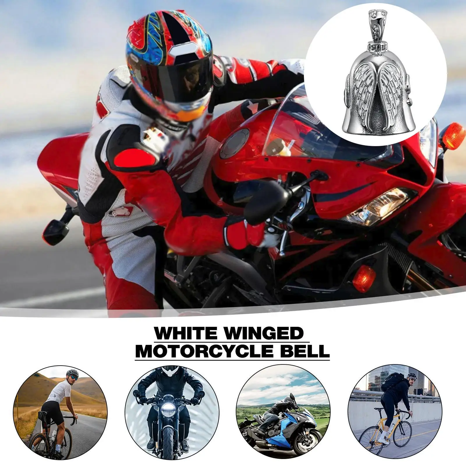 Riding Bell Angel Guardians Biker Riding Bell Portable Motorcycle Accessories For Biker Riders Motorcycle Bicycle Crisp Gifts