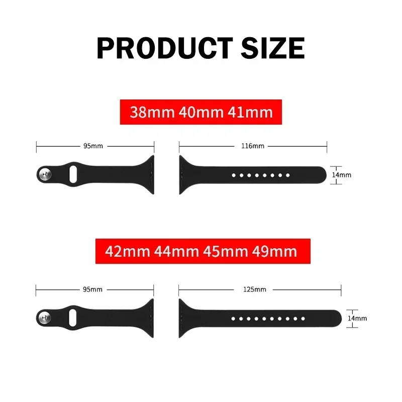 Strap for Apple Watch Band 40mm 44mm 45mm 41mm 38mm 42mm 49mm Slim Silicone Sport bracelet iWatch Series 9 SE 8 7 6 5 4 Ultra 2