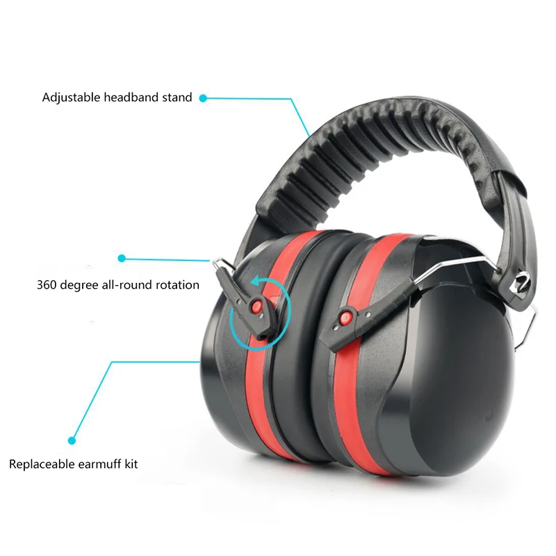 Study Sleeping Work Hearing Safe Protection Foldable Anti-Noise Head Earmuffs Ear Protector SNR-34dB For Kids/Adults