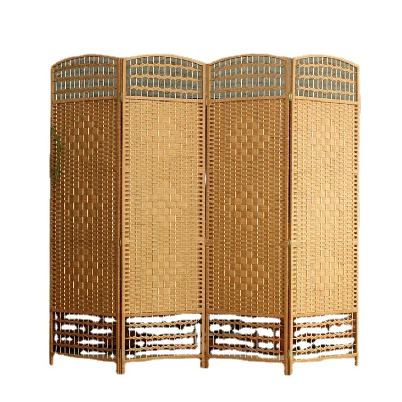 For Single-sided Living Room Modern Simple Partition Screen, Vertical Strip Screen Office Fabric Folding Screen Tea Ceremony