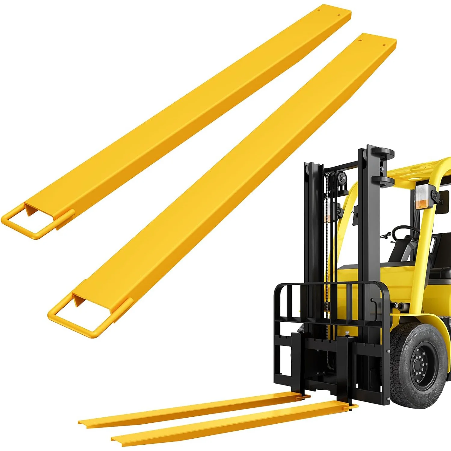 

Удлинители вилочных погрузчиков 72 дюйма 84 дюйма Удлинители вилок шириной 4,5 дюйма Сверхмощные стальные удлинители вилок для поддонов для погрузчиков