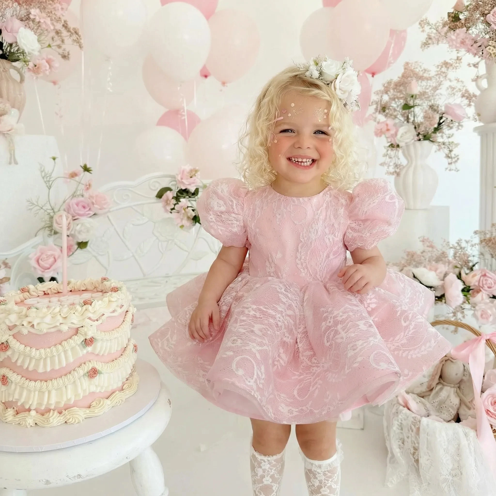 فستان أنيق وردي لامع من الدانت - مراجعة Toddler Girl Tulle Party Dress وسعره