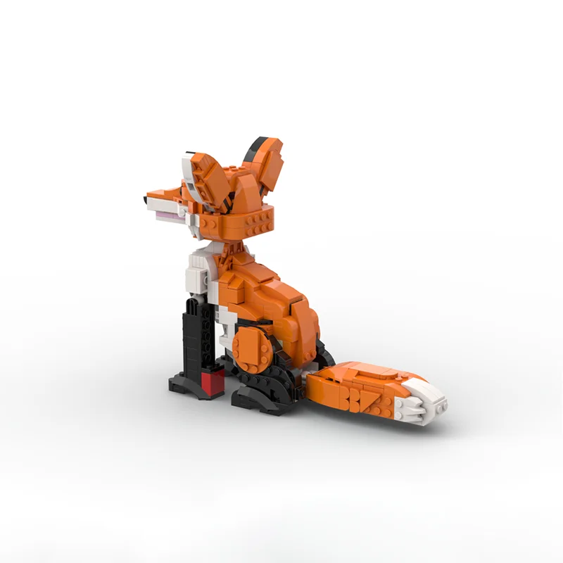 538 stücke MOC Sitzende Fox Cub Creator 3 1ed Modell Bausteine Architektur Montieren Weihnachten geschenke kreative spielzeug Ziegel Geburtstag
