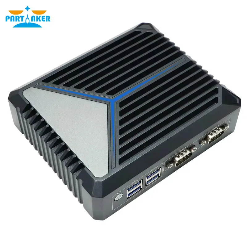 Partaker 12th Gen Alder Lake N100 Mini PC Windows 11 Pro Dual Nic 4K Video Dual HD Dual COM For Digital Signage Fanless PC