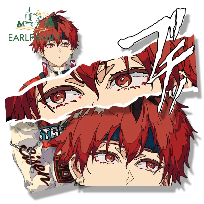 EARLFAMILY Streetwear Stark Car Sticker Hot Anime Sketch Slap Decal JDM Cartoon Peeker Graffiti Stickers Funny Car Styling
